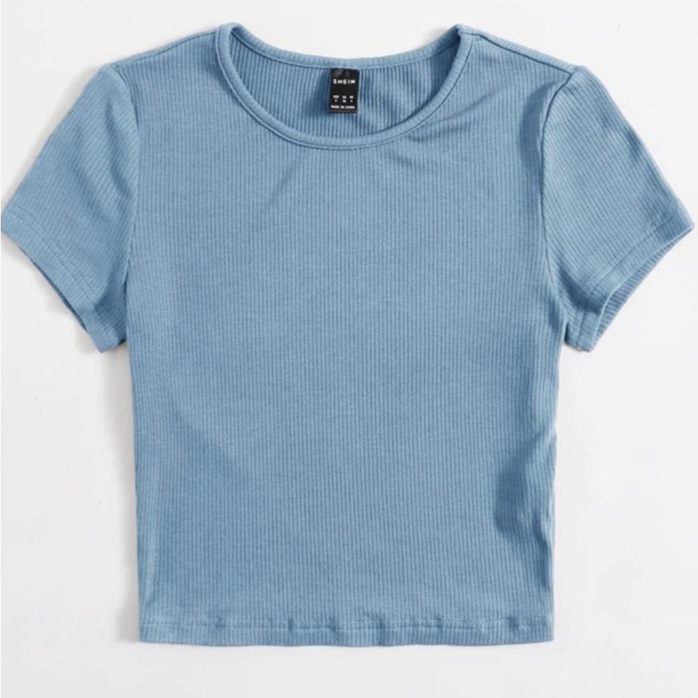 SHEIN Cute light blue crop top